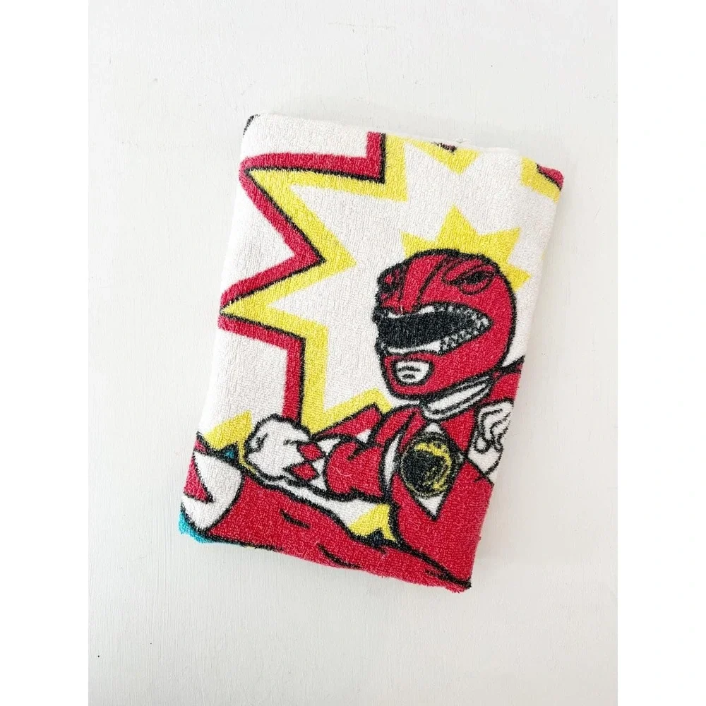 Mighty‎ Morphin Power Rangers Beach Towel White 1994 Jason Kimberly Red Pink
